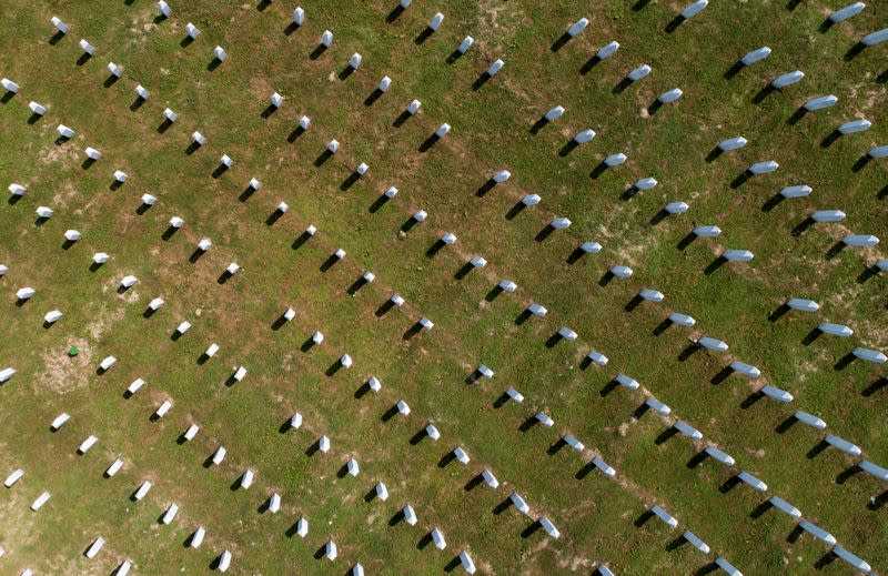 FILE PHOTO: An aerial view of the Memorial Center in Potocari near Srebrenica