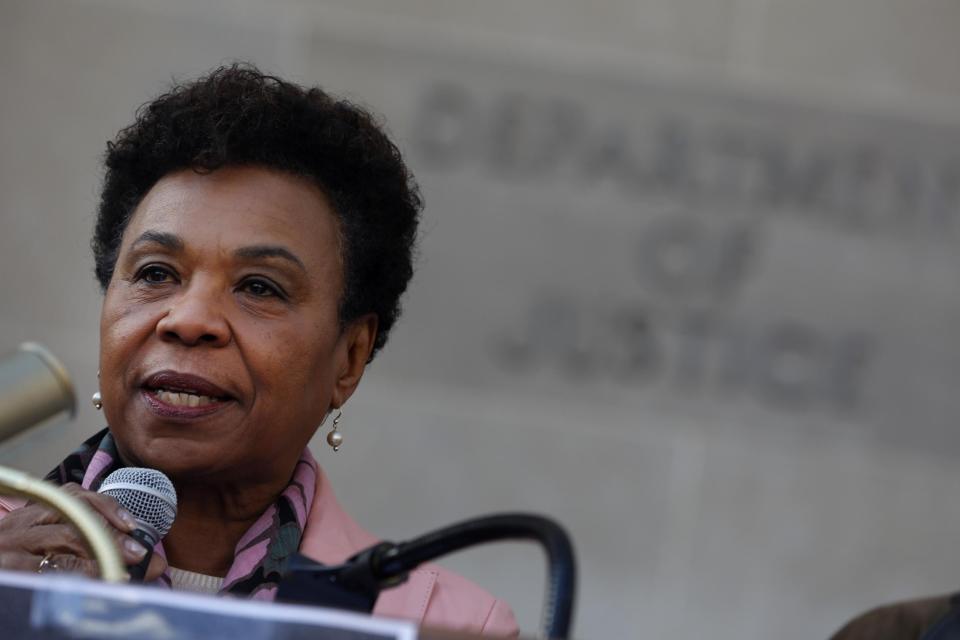 A clip of Barbara Lee, the lone Congresswoman to oppose the Afghanistan war in 2001, went viral in recent days as the Taliban retakes the country (Aaron P Bernstein/Getty Images)