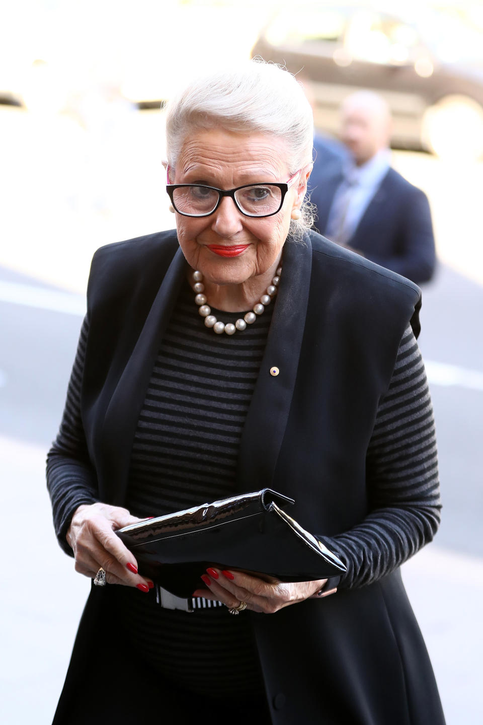Bronwyn Bishop attends the State Funeral for Carla Zampatti at St Mary's Cathedral on April 15, 2021 in Sydney, Australia.