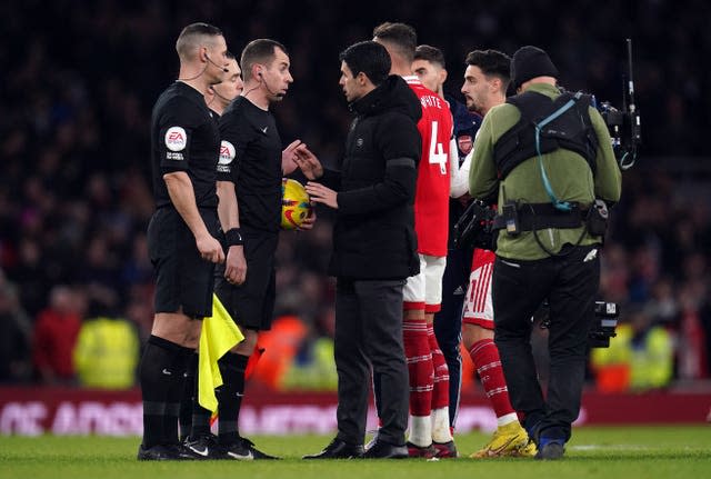 Arsenal boss Mikel Arteta was furious that Ivan Toney's equaliser was allowed to stand