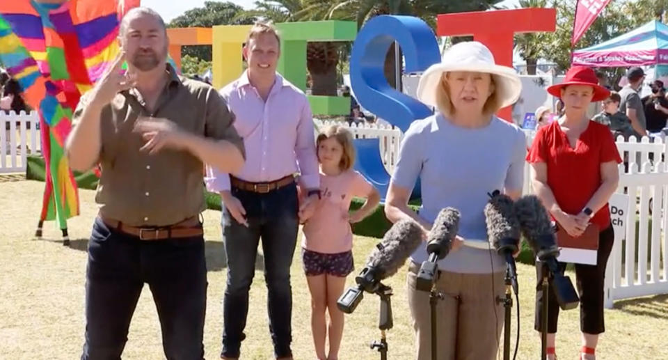 Queensland held a press conference at Redcliffe KiteFest and announced no new Covid cases. Source: ABC