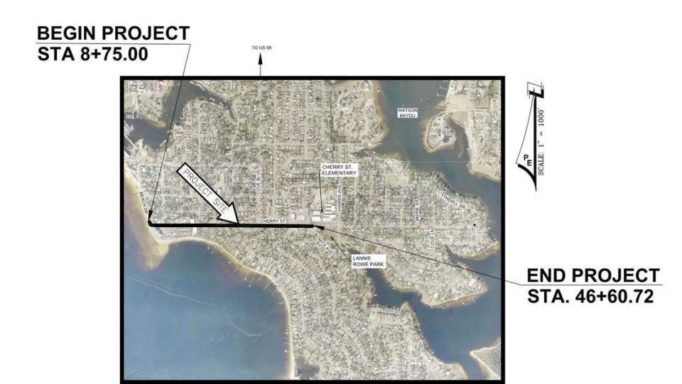 Attached is a map showing the area for the Cherry Street Improvement Project.