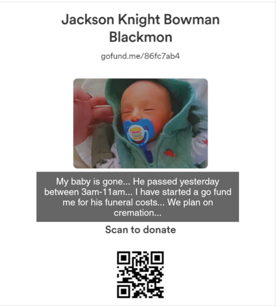 GoFundMe for Jackson posted on Facebook (Baby Jackson / Facebook)