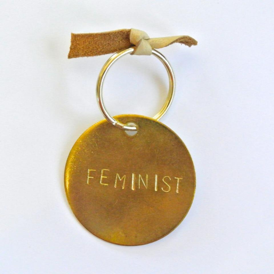 $12 at <a href="http://otherwild.com/collections/accessories/products/feminist-keychain?variant=1117296553" target="_blank">Otherwild</a>