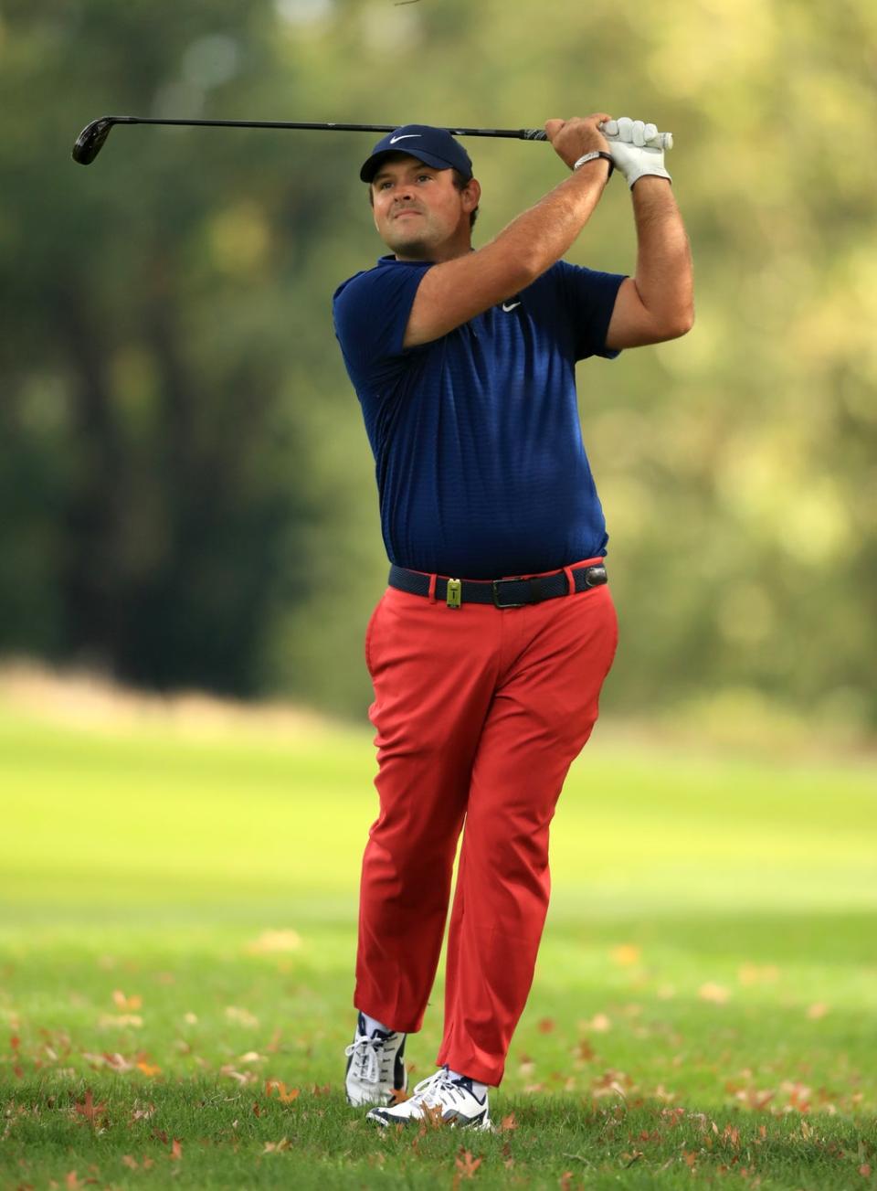 USA’s Patrick Reed holed an eagle despite hitting his tee shot out of bounds (Adam Davy/PA) (PA Archive)