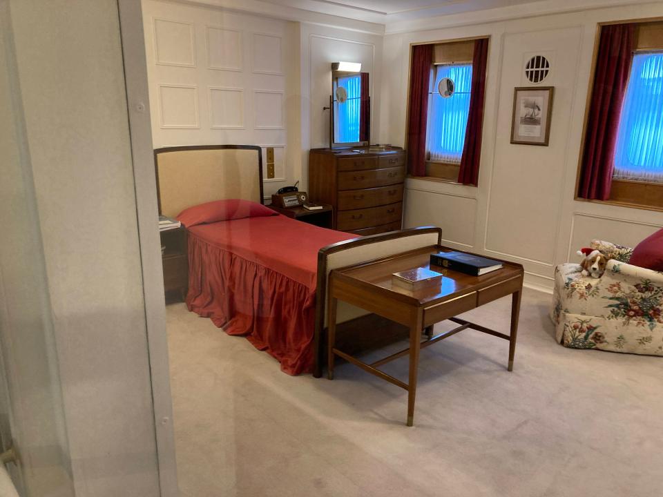 Prince Philip's bedroom on the Royal Yacht Britannia.