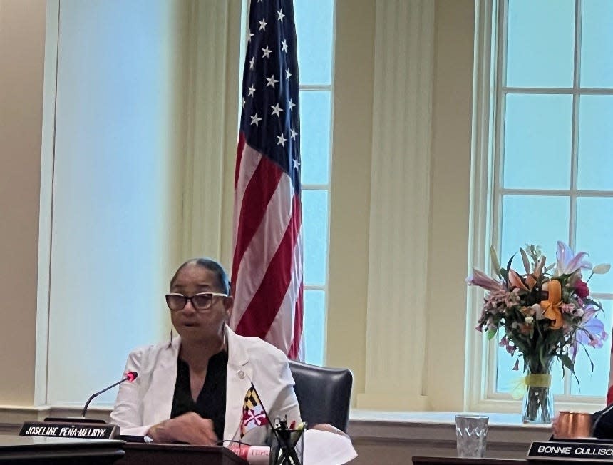 Maryland Del. Joseline Peña-Melnyk, D-Anne Arundel/Prince George’s, chair of the House Health and Government Operations Committee, leads a bill hearing on March 14, 2024 in Annapolis.