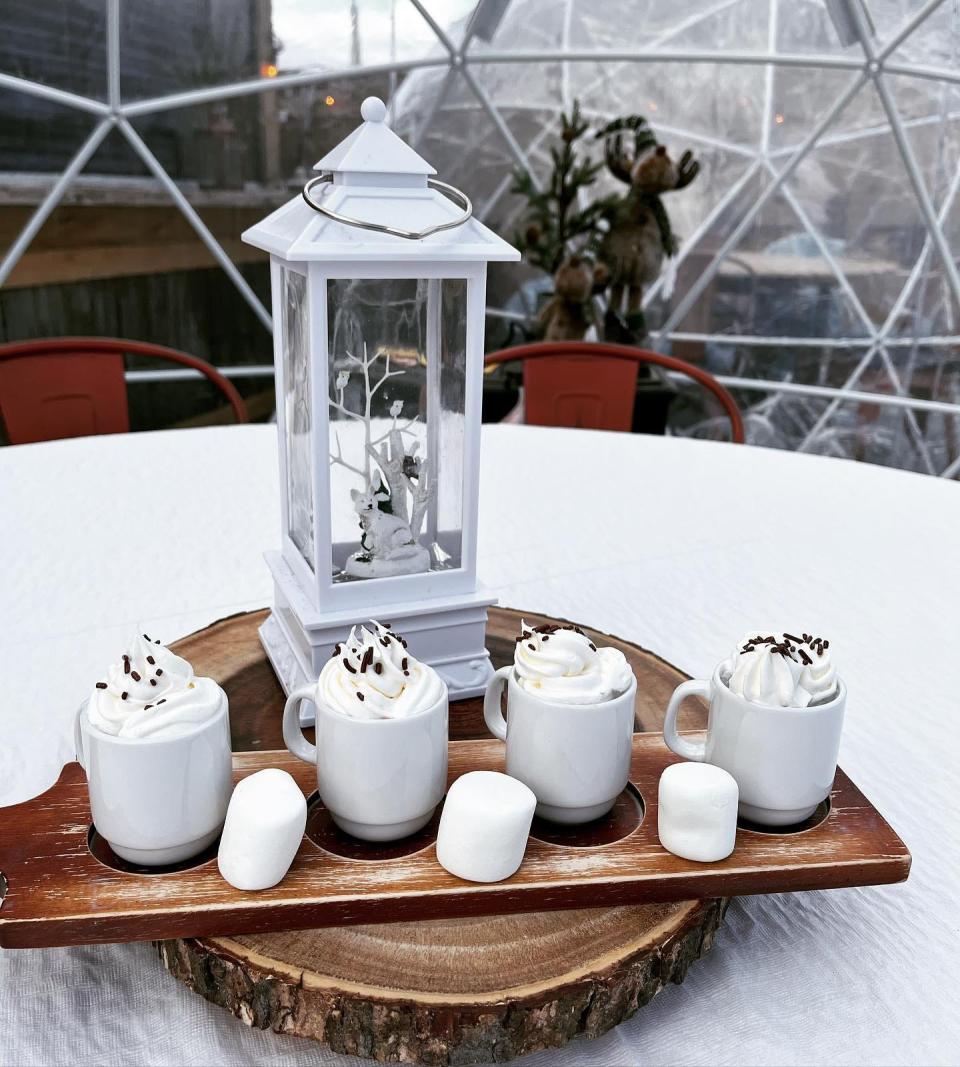 The adult hot chocolate flight at Riverhouse.