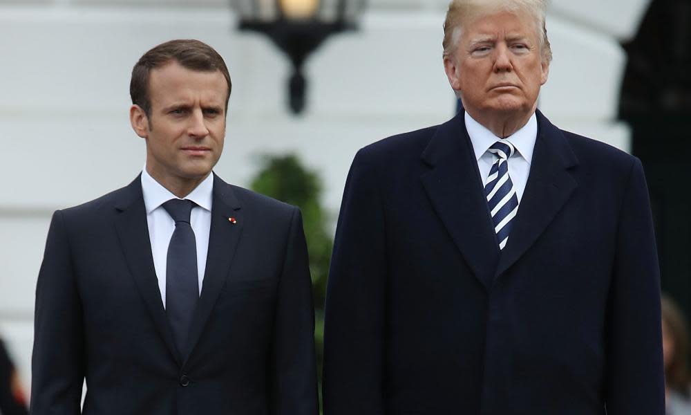 Presidents Trump and Macron at the White House last month