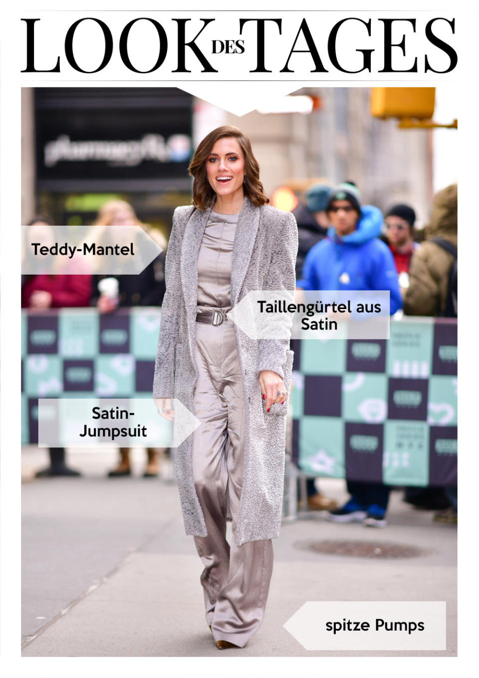 Allison Williams legt im Satin-Look einen glänzenden Auftritt hin (Bild: Getty Images)