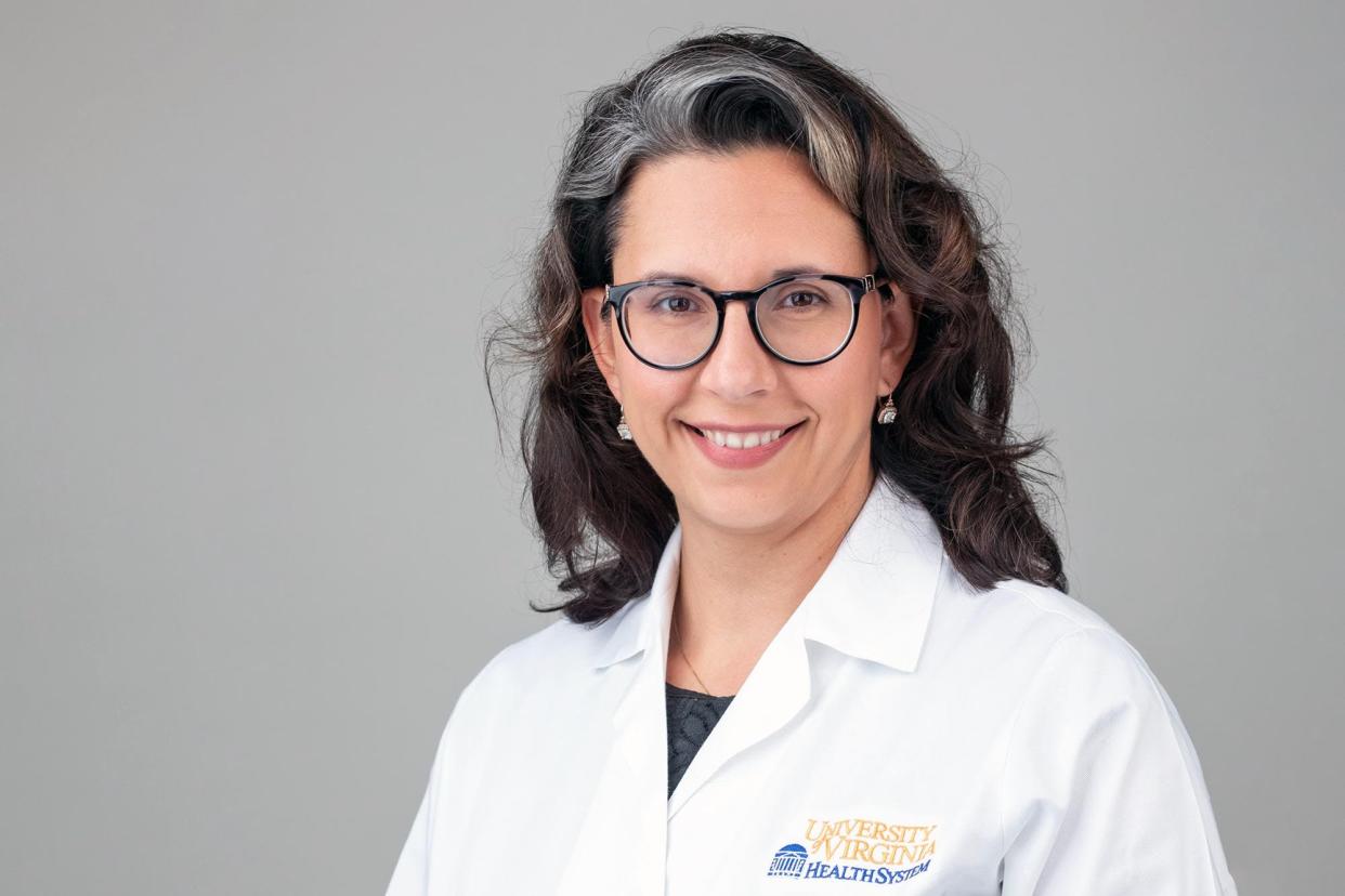 Researcher Catherine A. Bonham, MD, a pulmonary and critical care expert who serves as scientific director of UVA Health’s Interstitial Lung Disease Program