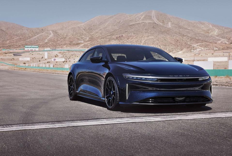 PHOTO: Production of the $249,000 Lucid Air Sapphire, which the company calls the 'world's first fully electric luxury super-sports sedan,' begins in September 2023. (Lucid Motors)