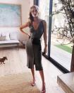 <p><strong>Who:</strong> Rosie Huntington-Whiteley</p><p><strong>Affordable Fashion Find: Reformation</strong> dress, $118, <a rel="nofollow noopener" href="https://www.thereformation.com/products/nancy-dress?color=Heather+Grey" target="_blank" data-ylk="slk:thereformation.com;elm:context_link;itc:0;sec:content-canvas" class="link ">thereformation.com</a>.</p><p><a rel="nofollow noopener" href="https://www.thereformation.com/products/nancy-dress?color=Heather+Grey" target="_blank" data-ylk="slk:SHOP;elm:context_link;itc:0;sec:content-canvas" class="link ">SHOP</a><br></p><p><strong>Why We Love It:</strong> The model/actress reminded us all the importance of investing in a few classic pieces each season. Accessorizing with a belt bag, rainbow sandals, and layered necklaces, this ribbed Reformation dress can be dressed up à la Rosie HW, or worn with a pair of sneakers for a more casual take.</p><p><em>Instagram via <a rel="nofollow noopener" href="https://www.instagram.com/p/BherEL-AEru/?taken-by=rosiehw" target="_blank" data-ylk="slk:@RosieHW;elm:context_link;itc:0;sec:content-canvas" class="link ">@RosieHW</a></em></p>