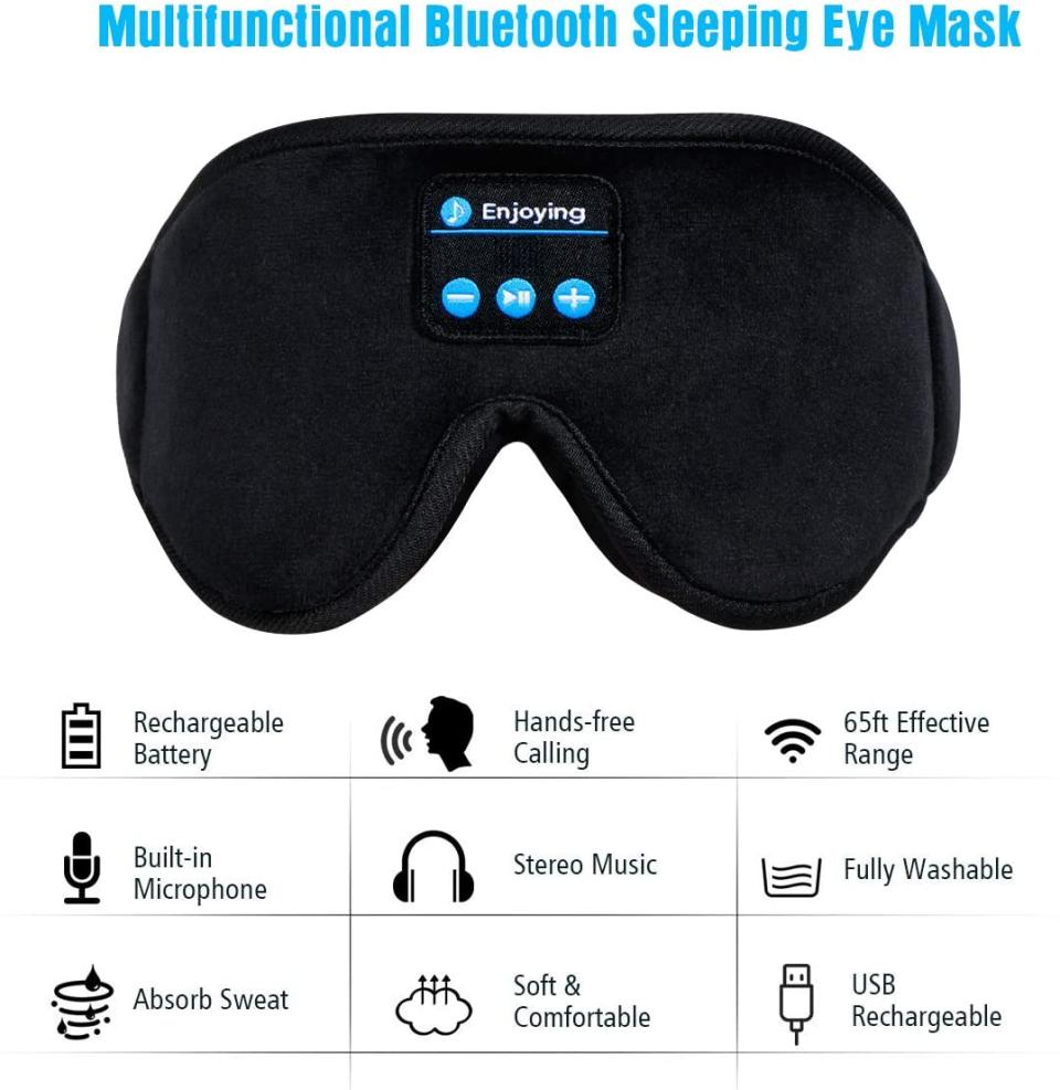 3D Bluetooth Sleep Mask. Image via Amazon.