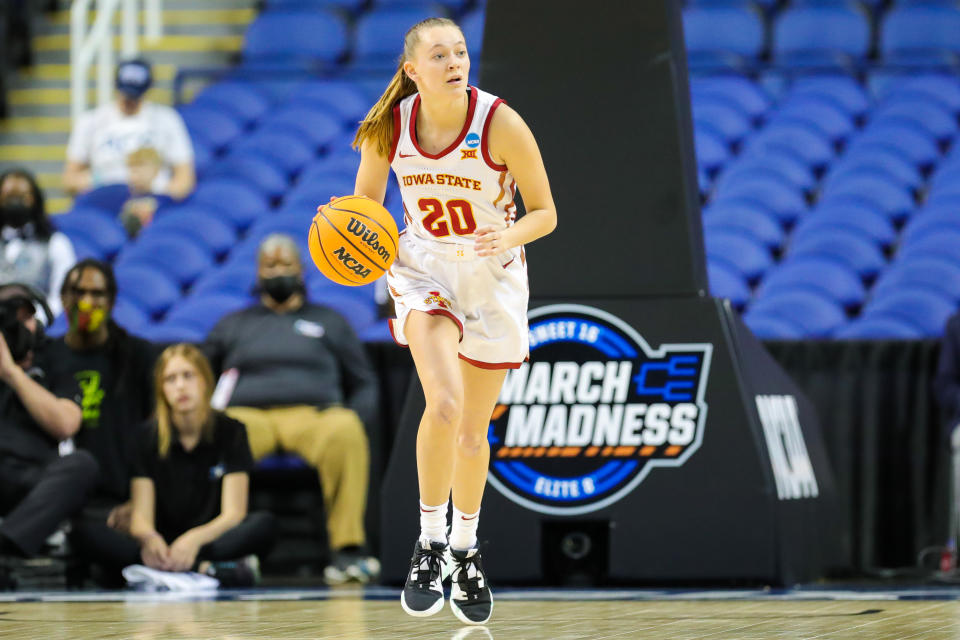 Aubrey Joens entered the transfer portal despite her sister, Ashley, remaining at Iowa State. (David Jensen/Icon Sportswire via Getty Images)