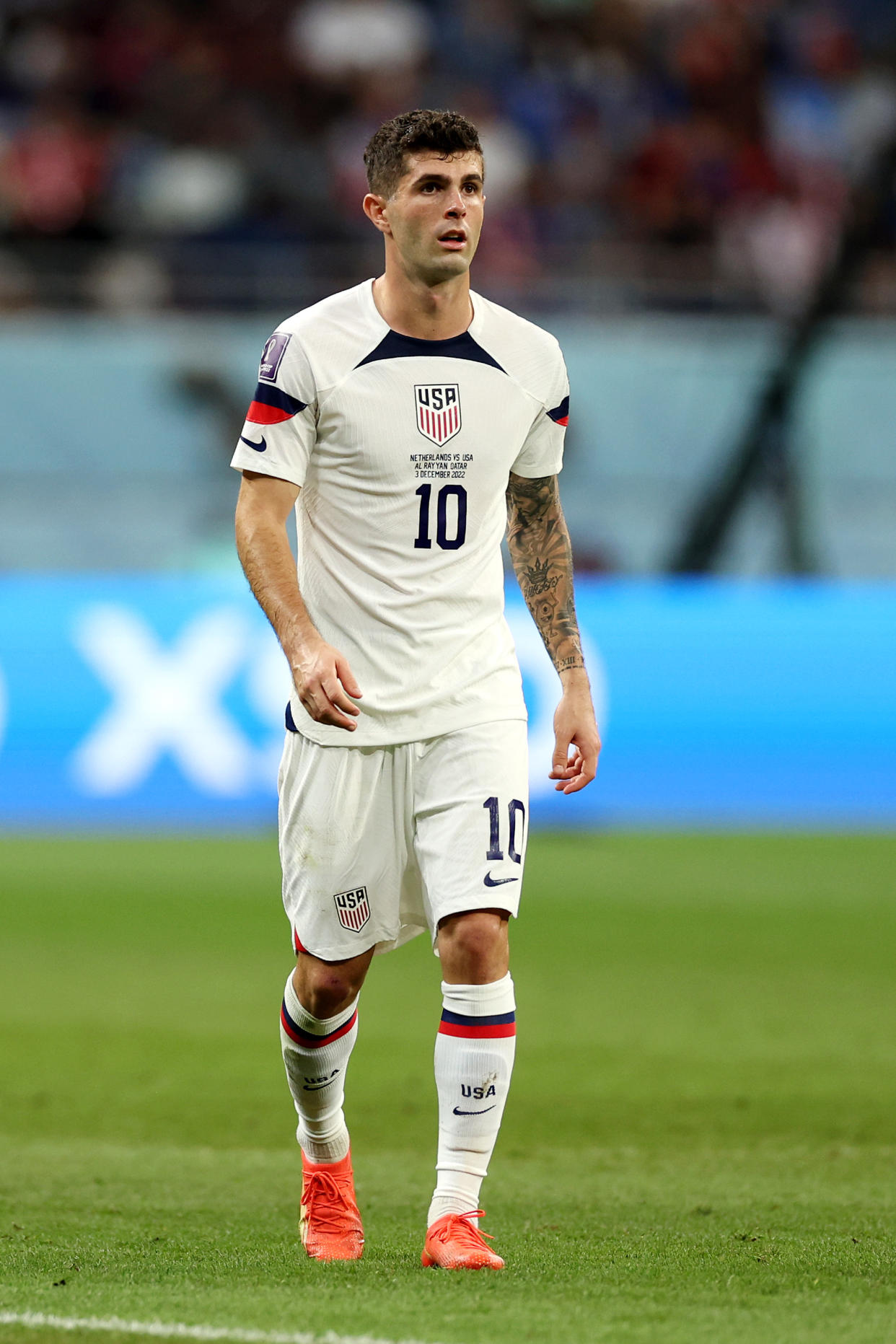 Christian Pulisic erró una jugada importante a principios del juego contra Países Bajos. (Foto: Patrick Smith - FIFA/FIFA via Getty Images)