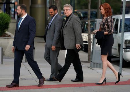 Taylor Swift publicist Tree Paine (R) arrives at Denver Federal Court where the Taylor Swift groping trial was to resume in Denver U.S. August 9, 2017. REUTERS/Rick Wilking