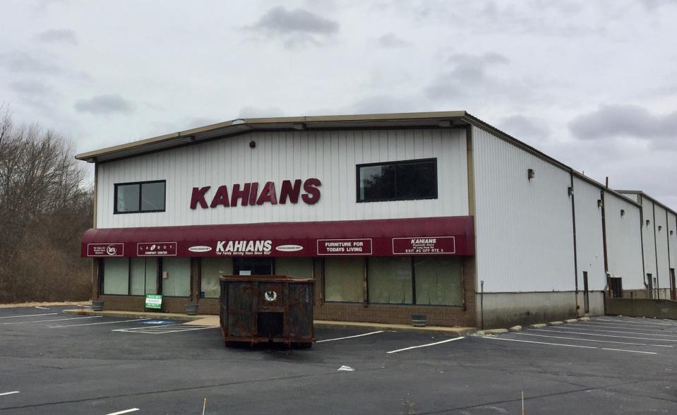 What was formerly a Kahians furniture and appliance store in Middleborough, Massachusetts is now a medical and recreational marijuana dispensary called Panacea Wellness. Pictured is the building prior to renovation, that sat vacant for several years.