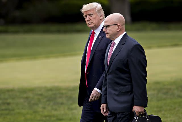 <p>Andrew Harrer/Bloomberg via Getty</p> H.R. McMaster and former President Donald Trump