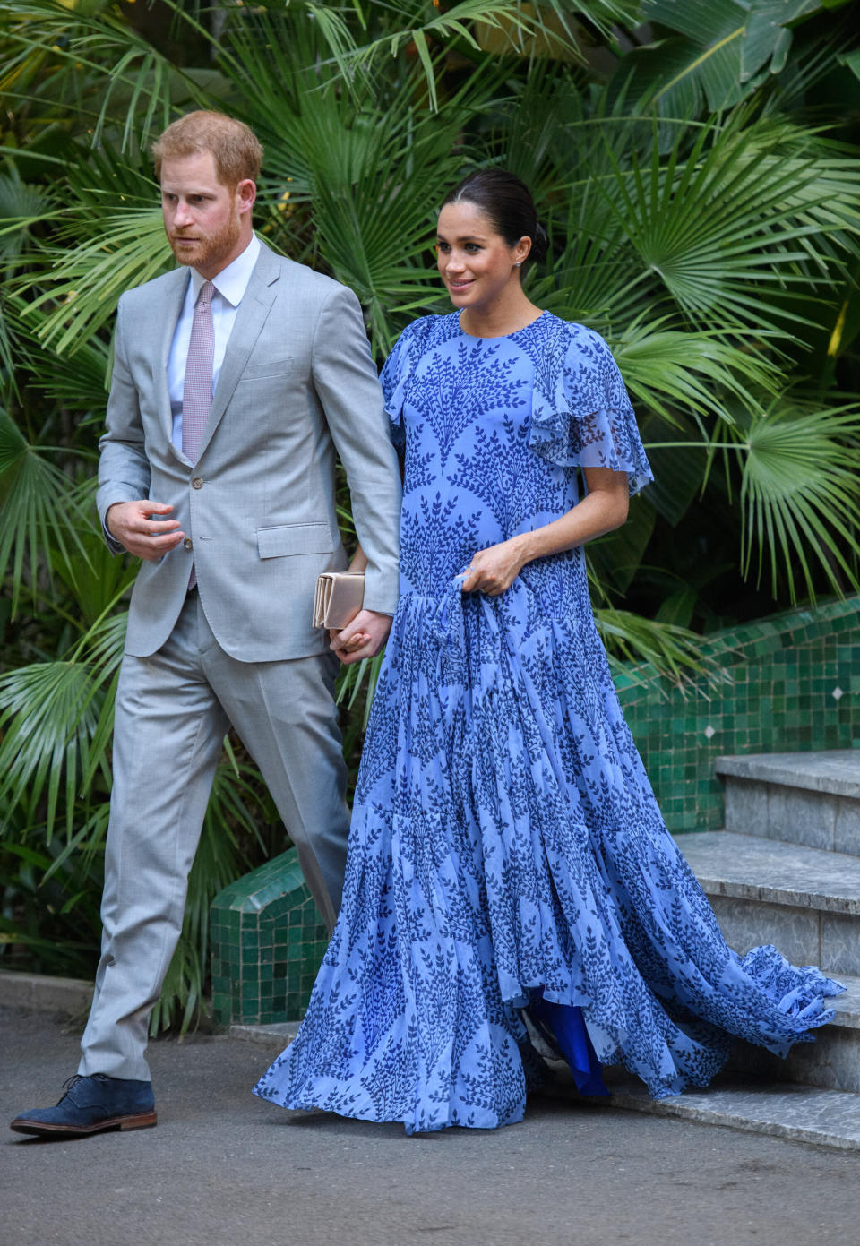 Harry and Meghan during an audience at King Mohammed VI of Morocco's residence in Rabat.