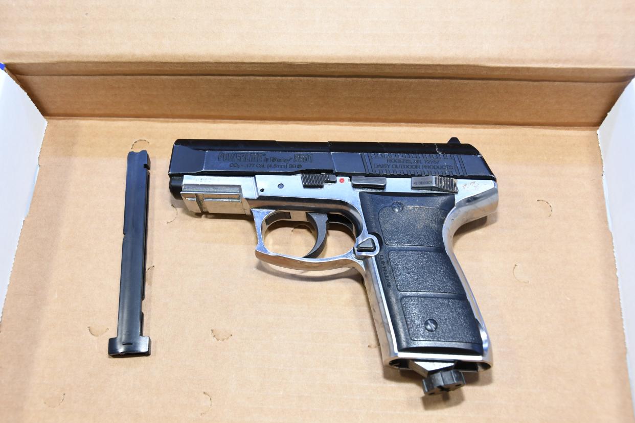 Canton police released this photo of a pellet gun they said Zachary Fornash had when he was shot by officer Garrett Marino. Fornash, 24, died Tuesday night as a result of the shooting.