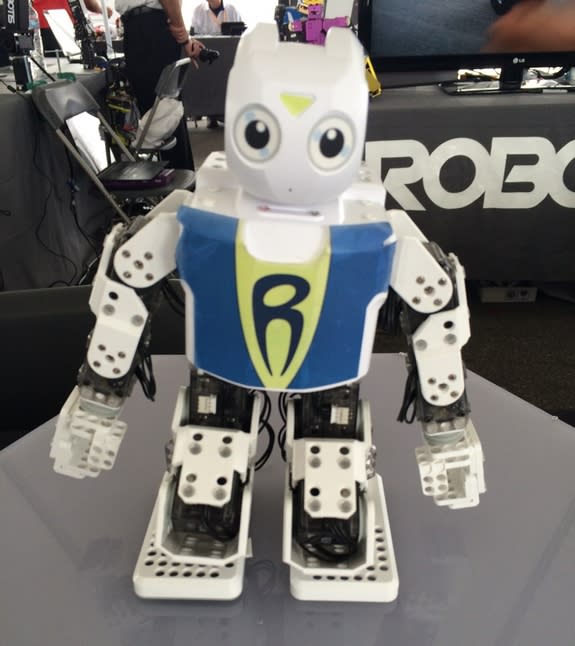 This Darwin-Mini robot, built by Robotis, can dance Gangnam Style.