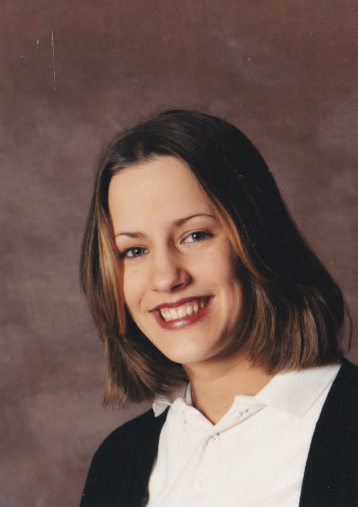 Caroline Flack in school photograph taken in the 1990s (Flack Family/Channel 4/PA)