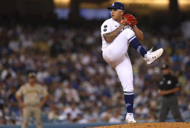 Julio Urias Game-Used Home Jersey, Last Home Game of 2019