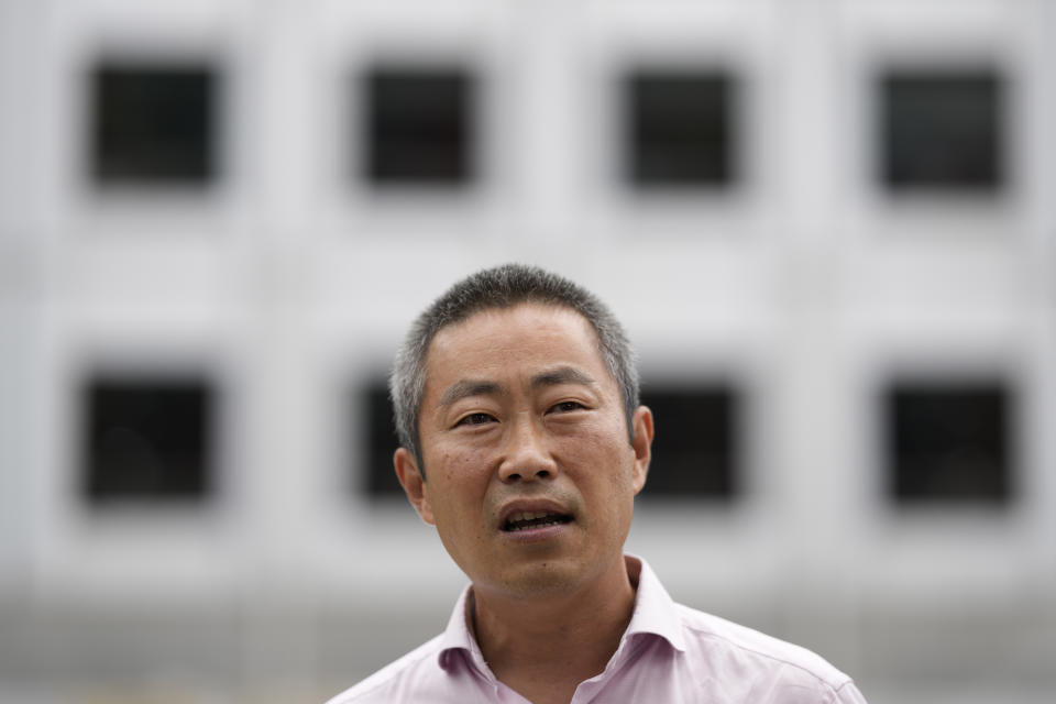 Peter Møller, attorney and co-head of the Danish Korean Rights Group, speaks during a news conference in Seoul, South Korea, Tuesday, Aug. 23, 2022. Dozens of South Korean adoptees who were sent to Danish parents as children in the 1970s and ‘80s have formally demanded Tuesday, Aug 23, 2022, the South Korean government investigate the circumstances surrounding their adoptions, which they say were corrupted by systemic practices that falsified or obscured children's origins. (AP Photo/Lee Jin-man)