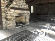 A repaired fireplace in a picnic shelter originally built by the Civilian Conservation Corps before World War II is shown Wednesday, Oct. 27, 2021, at a national park visitor center in Grandview, W.Va. Under legislation passed by Congress in 2020, some of America's most spectacular natural settings are getting a makeover. (AP Photo/John Raby)