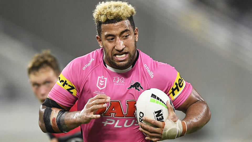 Penrith Viliame Kikau is challenging a dangerous tackle charge at the NRL judiciary. (Photo by Ian Hitchcock/Getty Images)