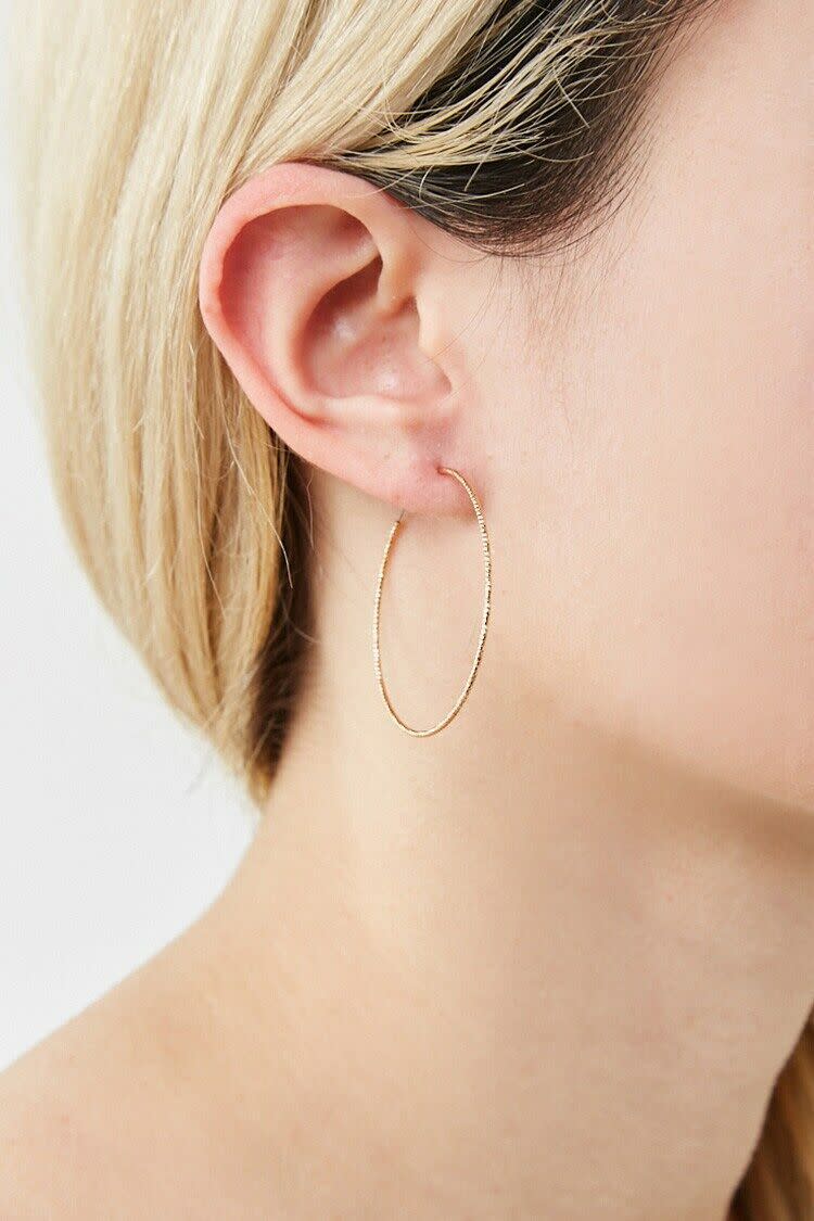 28) Embossed Endless Hoop Earrings