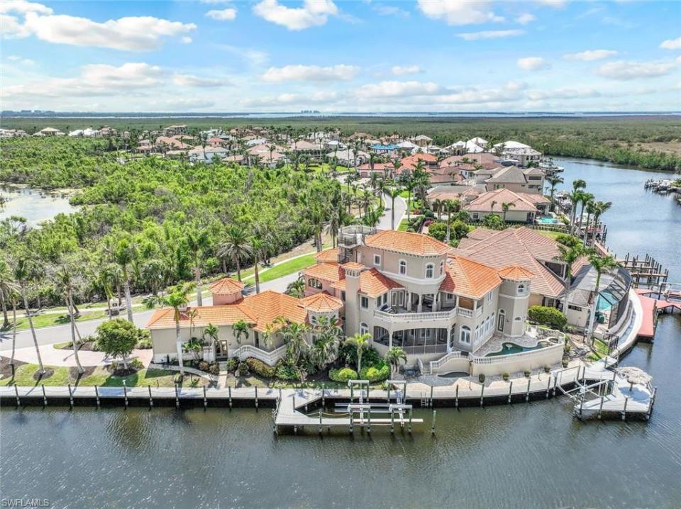 This home located at 5502 Harbour Preserve Circle is one of the most expensive homes listed in Cape Coral for November 2023.