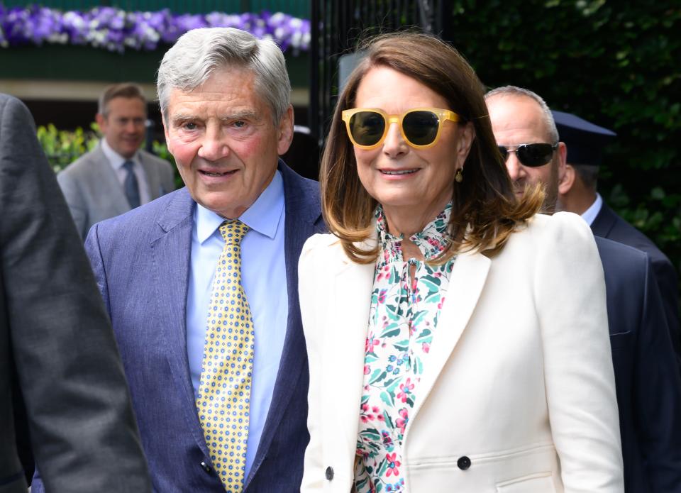 Michael Middleton and Carole Middleton at day four of Wimbledon.