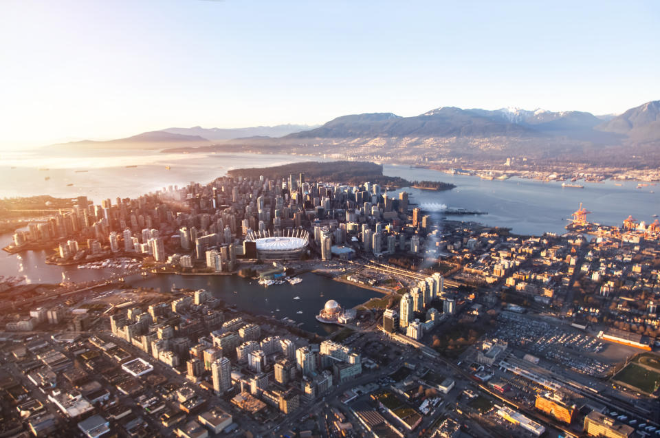 Aerial view of downtown Vancouver (Getty)