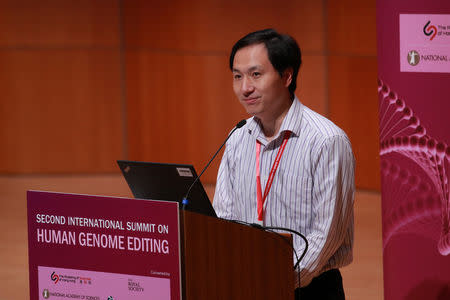 Scientist He Jiankui attends the International Summit on Human Genome Editing at the University of Hong Kong in Hong Kong, China November 28, 2018. REUTERS/Stringer/Files