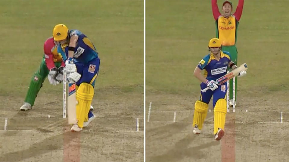 Steve Smith was absolutely fuming with his dismissal. Pic: Fox Sports