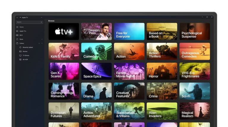 La interfaz de Apple TV, la plataforma de streaming que cuenta con todos los partidos de la MLS