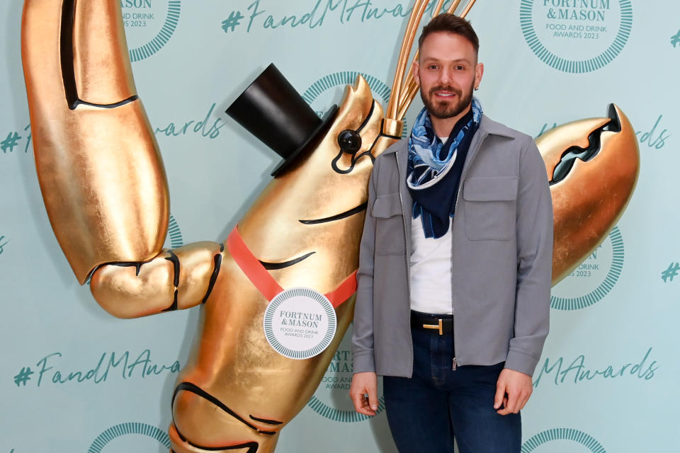 John Whaite attends the Fortnum & Mason Food and Drink Awards 2023 at The Royal Exchange on May 11, 2023 in London, England. (Photo by Dave Benett/Getty Images for Fortnum & Mason)