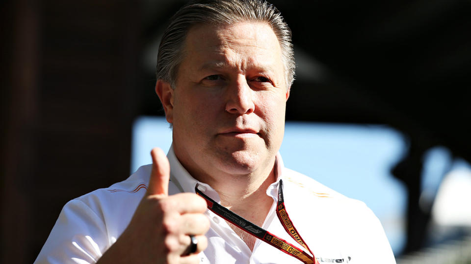 McLaren CEO Zak Brown has suggested he would be open to F1 drivers Lando Norris and Daniel Ricciardo making a cameo appearance at the Bathurst 1000, if dates suit such an endeavour. (Photo by Charles Coates/Getty Images)