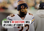 Former Chicago Bears returner Devin Hester is <a href="https://sports.yahoo.com/former-bears-returner-devin-hester-has-no-doubt-hell-be-in-the-hall-of-fame-134122264.html" data-ylk="slk:very confident;elm:context_link;itc:0;sec:content-canvas;outcm:mb_qualified_link;_E:mb_qualified_link;ct:story;" class="link  yahoo-link">very confident</a> in his NFL legacy.