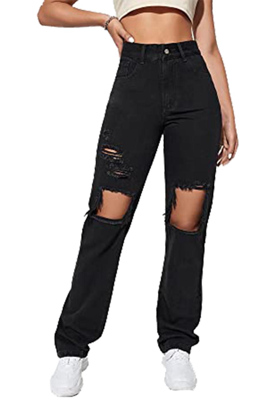 Distressed Wide Leg Jeans