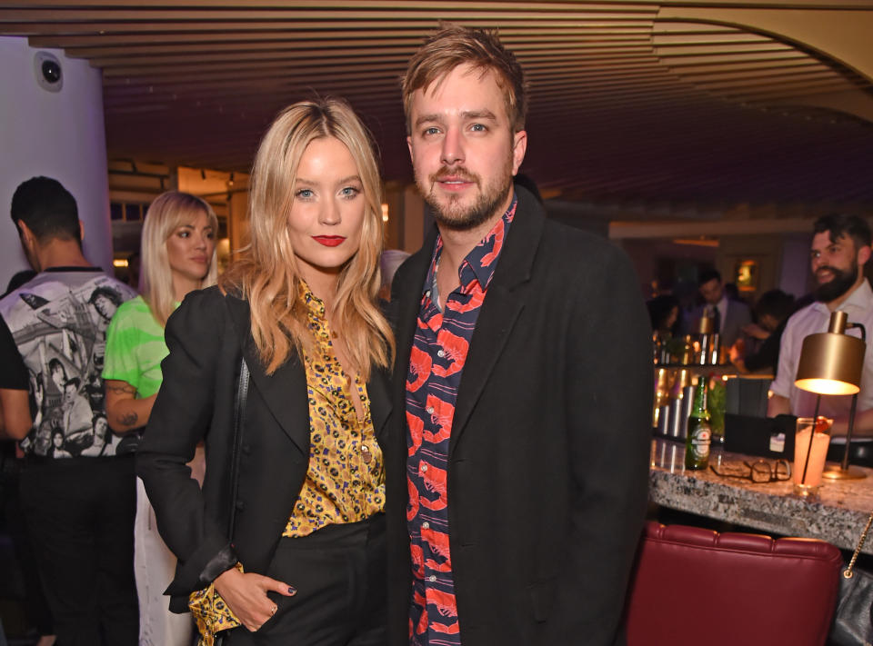 Laura Whitmore and Iain Stirling attend the 20th anniversary celebration of tailor and fashion designer Gresham Blake at the Hard Rock Hotel London on November 28, 2019 in London, England.  (Photo by David M. Benett/Dave Benett/Getty Images for Hard Rock Hotel London)