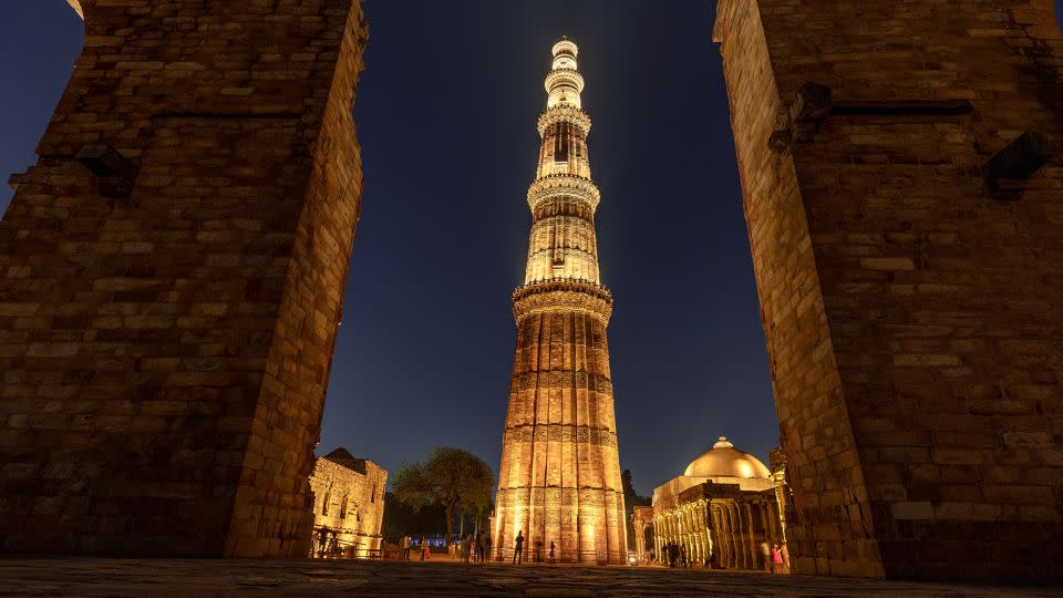 The Qutub Minar complex is named after this red sandstone tower. - Ravi Pratap Singh/iStockphoto/Getty Images