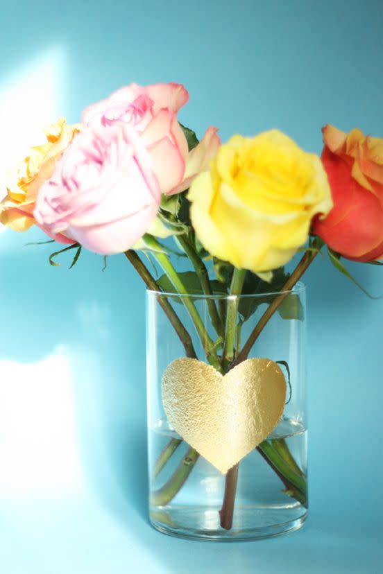 vase with gold heart