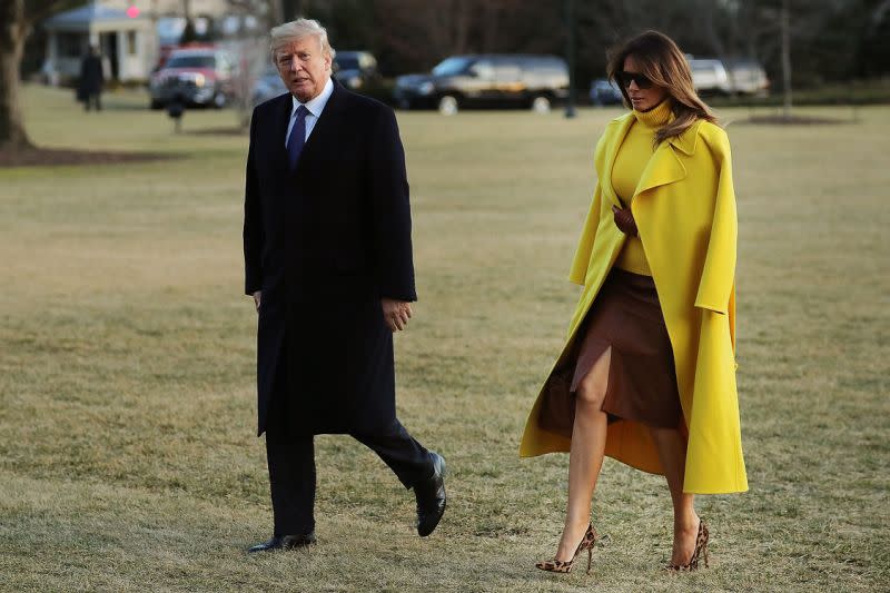 Donald Trump hat einen seltsamen Scherz darüber gemacht, dass Melania sich von ihm scheiden lasse. (Bild: Getty Images)