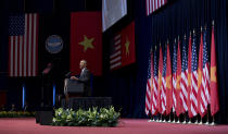 <p>U.S. President Barack Obama speaks at the National Convention Center in Hanoi, Vietnam, Tuesday, May 24, 2016. (AP Photo/Carolyn Kaster) </p>