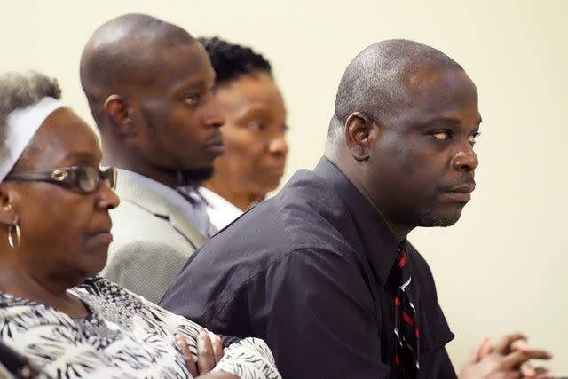 <p>AP Photo/Rogelio V. Solis</p> Eddie Terrell Parker (R) and Michael Corey Jenkins (C) listen as one of the former law enforcement officers admits to his involvement in the racially-motivated attack. The six former officers pleaded guilty at Rankin County Circuit Court in Brandon, Miss. on Aug. 14, 2023.