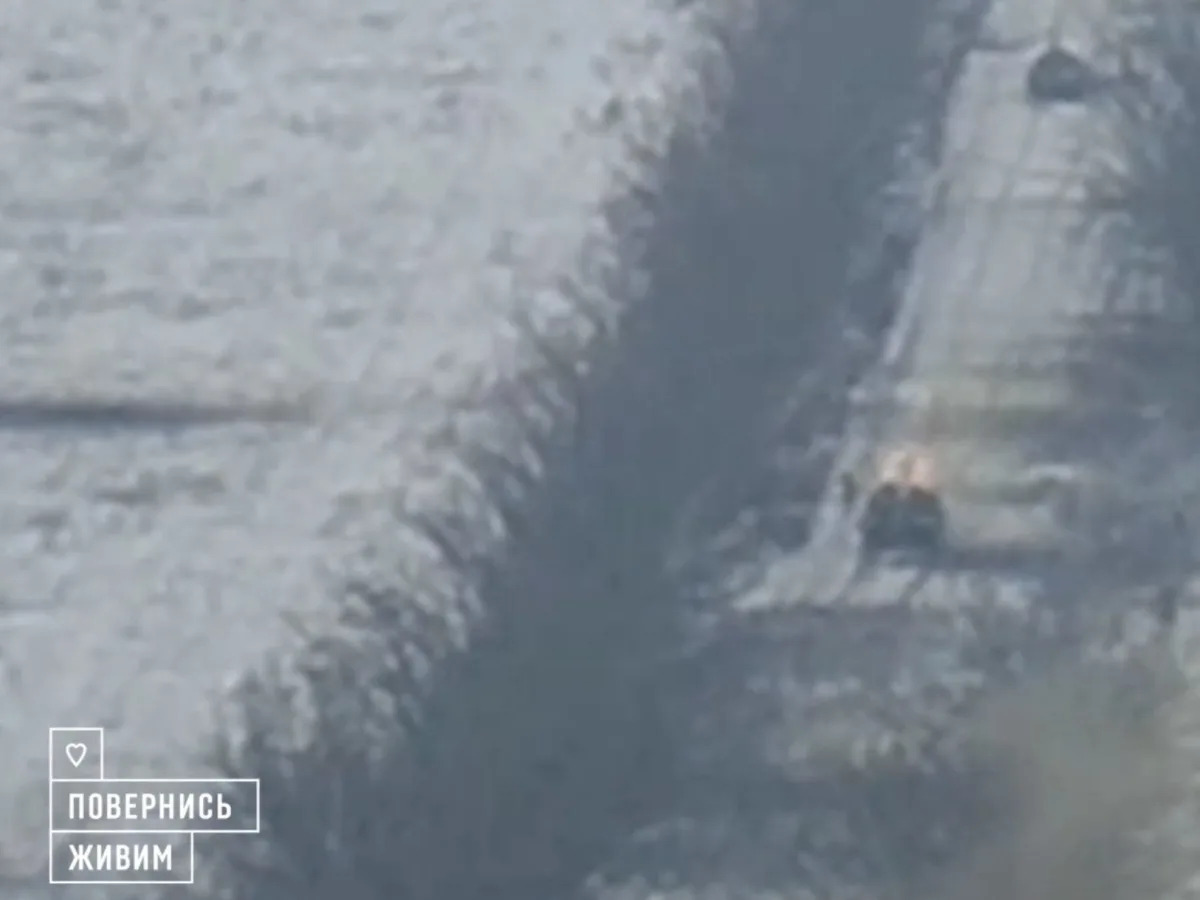 Video shows Ukrainian strike hitting a Russian tank that bursts into flames