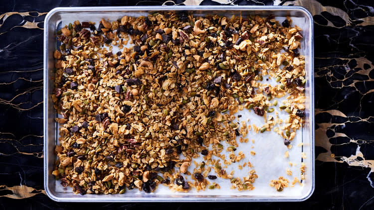 Granola with Dark Chocolate, Olive-Oil, and Maple